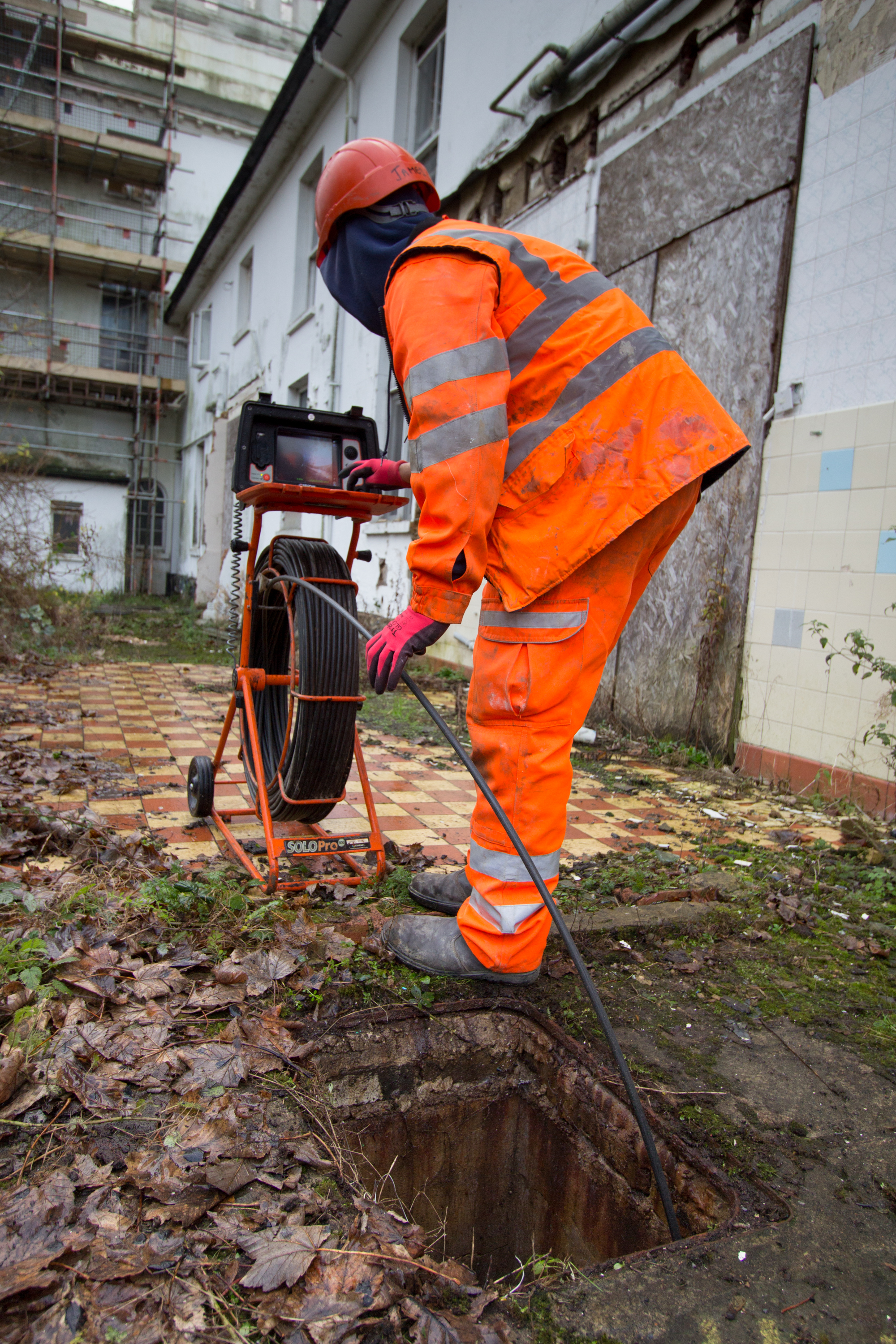 Mega-Cam CCTV inspecting large diameter drainage pipe